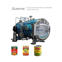 Autoclave à pulvérisation d'eau à haute température SUMPOT avec porte à ciseaux automatique et contrôle PLC pour boîtes de haricots
