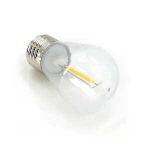 热卖0.3W 1w发光二极管灯丝灯泡透明塑料盖暖灯S14 E27灯泡