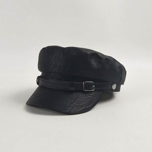 Nuevo Sombrero de Capitán Plano con Hebilla de Cuero PU Estilo Vintage Otoño 2024, Sombrero de Boina Casual para Mujer - Product Image 6