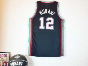 ชุดบาสเก็ตบอลย้อนยุคขายส่ง ปรับแต่งชื่อ/หมายเลขได้ ปักลาย 100% โพลีเอสเตอร์ ป้องกันแบคทีเรีย แบบไม่มีแขน ลายกริซลี่ส์ - Product Image 1