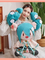 Boneka Plush Hatsune Magical Miku Kawaii Laris Manis Grosir, Ukuran 32cm & 50cm, Bantal & Bantalan Lembut untuk Anak-Anak