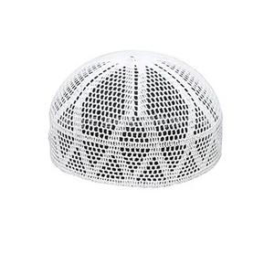 Cappello islamico fatto a mano all'uncinetto bianco elastico Kufi Hijab tazza da uomo dal design etnico berretto <span class=keywords><strong>musulmano</strong></span> - Product Image 6