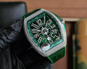 Montre mécanique automatique de luxe haut de gamme, de qualité supérieure, sportive et professionnelle, ovale, en caoutchouc, lumineuse, avec calendrier et entièrement sertie de pierres. - Product Image 3