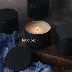 علب شموع من القصدير 8 أوز تصميم أسطواني سلس أبيض غير لامع أسود هدية معدنية معطرة لصنع الشموع علبة برطمانات - Product Image 3