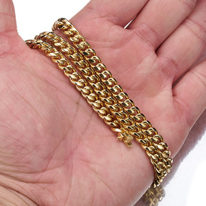 Collar de eslabones cubanos de acero inoxidable para hombre y mujer, cadena de eslabones de oro de estilo Hip <span class=keywords><strong>Hop</strong></span> de 18mm - Product Image 3