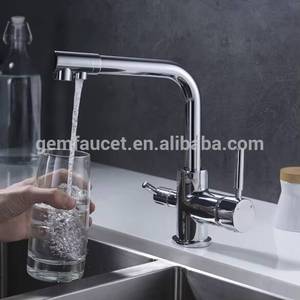 Robinet de cuisine à double poignée 3 voies pour eau potable filtrée par osmose inverse - Product Image 3
