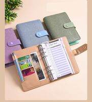 Carnet à anneaux en cuir PU Pebble Macaron, classeur à feuilles mobiles, agenda, organisateur, journal, papeterie personnalisable A6