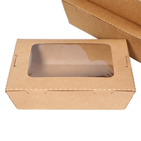 Boîte à déjeuner de salade kraft jetable biodégradable écologique et étanche avec couvercle transparent