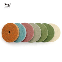 LITTLE ANT Disque de polissage en microfibre pour pierre et marbre, éponge en mousse moyenne, tampons de polissage abrasifs diamantés 100 mm