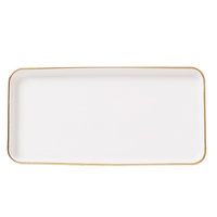 Assiette plate en porcelaine de luxe avec bord doré, en céramique, de fabrication artisanale, vente en gros, 8/10/12 pouces