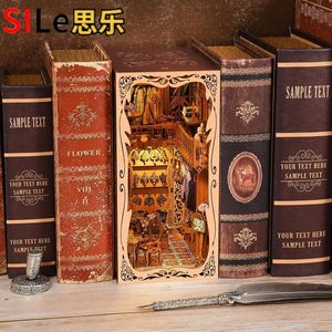 Blocs de construction 3D à assembler soi-même en bois, thème Cottage, pour enfants, avec armoire de princesse et support de livres, jouet puzzle fait main - Product Image 3