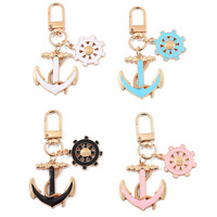 Porte-clés créatif Océan en alliage, phare, bouée de sauvetage, ancre, voilier, pour sacs à dos, pendentif de voiture, cadeau souvenir pour homme