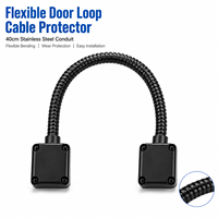 Protector de Cable para Puerta Blindada Negro con Carcasa de ABS para Puertas de Madera de Hotel y Marcos de Puertas Metálicos