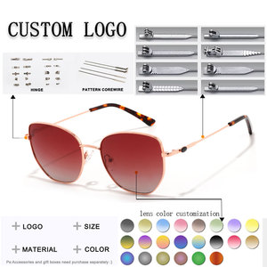 Gafas de Sol Unisex con Marco Metálico y Lentes Verdes con Protección UV400, Diseño Ojo de Gato, Fábrica de Shenzhen - Product Image 2