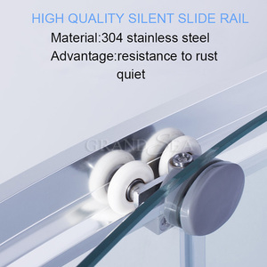 Mampara de Ducha de Esquina <span class=keywords><strong>para</strong></span> Baño, de Aluminio, Deslizante, Impermeable, con Tira de Sellado, Puerta de Vidrio Templado Esmerilado, sin Marco - Product Image 3