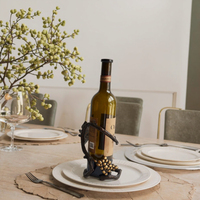 Porte-vin en fonte décoratif style campagnard créatif avec motif de raisin, capacité 5L, pour décoration de table