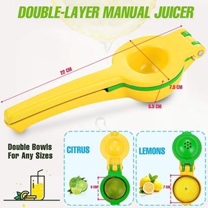 Kitchen 2-in-1 Metal Lemon <strong>Squeezer</strong> And <strong>Hand</strong> Juicer Sturdy Max Extraction Citrus Juicer Tool For Vegetables - Product Image 5
