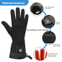 Nouveaux gants chauffants professionnels d'hiver, fins, imperméables, à écran tactile, avec batterie rechargeable, pour le ski