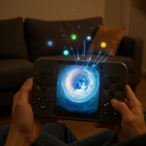 D0100HAMKF7 Console di Gioco Portatile con 6000+ Giochi Classici, Schermo 480x320, Wi-Fi, Supporto MP3, Colore Grigio - Product Image 2