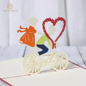 2022 3D Jungen und Mädchen Pop Up Kinder Valentinstag Grußkarten mit Umschlag