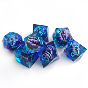 Dados de núcleo líquido de ojo de dragón DND D & D RPG Dungeons and Dragons juego de rol dados poliédricos de resina de borde afilado - Product Image 2