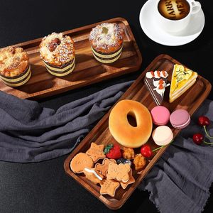 Plateaux de service en bois 28x10x1,5cm en bois d'acacia, qualité restaurant, usage commercial - Product Image 1
