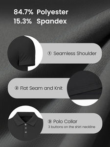 Polo de golf pour homme, séchage rapide, anti-humidité, UPF50, respirant, extensible, manches courtes, polo de sport OEM - Product Image 4