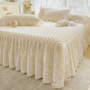 Hàn Quốc phong cách embroid mùa hè ngủ Viện trợ ren trắng cao su giường váy - Product Image 3