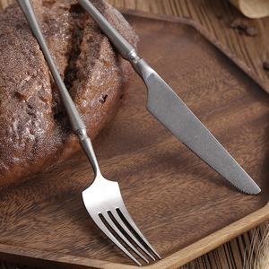 Juego de cubiertos Retro de acero inoxidable 304, cuchillo, tenedor, cuchara, forma especial, postre de hielo antiguo, cuchara para pastel, copo de nieve, juego de cubiertos de <span class=keywords><strong>arena</strong></span> - Product Image 4