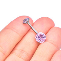 ASTM F136 G23 titane-couleur zircon cubique nombril anneau mode corps Piercing bijoux pour dames ventre coude pour les mariages