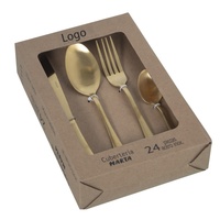 MASTER CHEF Casa Inox Juegos SATIN Ensemble de couverts 16 pièces en acier inoxydable doré