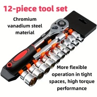 Jeu de clés hexagonales ondulées multifonctionnelles en acier au carbone chromé de qualité industrielle OEM, 12 pièces, métriques, pour voiture