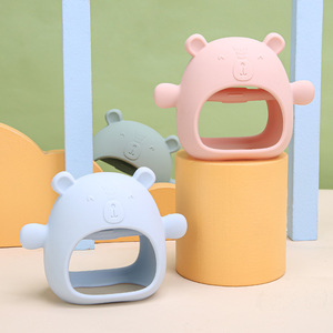 Silicon Mọc Răng Mitten Đồ Chơi Động Vật Tùy Chỉnh Silicone Chewable Đồ Chơi Dễ Thương Gấu Silicone Bé Găng Tay Nhẹ Nhàng Teether - Product Image 3