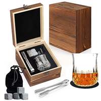 IStapromo regalos Venta caliente Juego de vasos de whisky caja de madera de gama alta caja de almacenamiento de madera juego de vidrio individual piedra de whisky