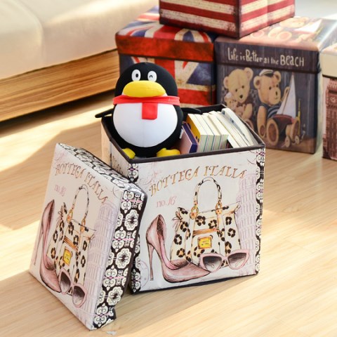 Fabric Covered Cardboard Storage Box Home Storage and Organization foldable laundry basket household