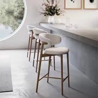 Tabouret de bar moderne en bois massif JP avec repose-pieds en tissu – Idéal pour la maison, la salle à manger, le parc, la salle de sport, la salle de bain, l'école et les centres commerciaux