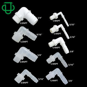 Conector de Codo de Plástico PP JU PlasFitting 3/8NPT X 5/8 Pulgadas con Rosca Externa para Tuberías de Fluidos - Product Image 2