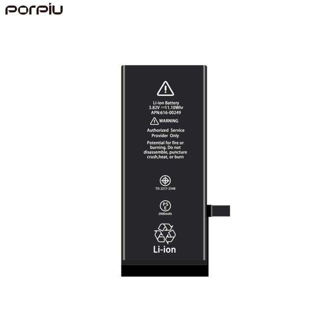 PORPIU High Capacity Wholesale Cylinder Lithium Ion Mobile Phone Batteries for iPhone X XS XR XSmax 11 12 13 Pro Max 6P 6Plus