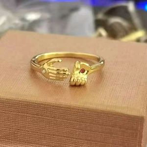 Love Hands <span class=keywords><strong>Hug</strong></span> Ring coppie anello semplici uomini e donne abbracciano l'anello aperto - Product Image 5