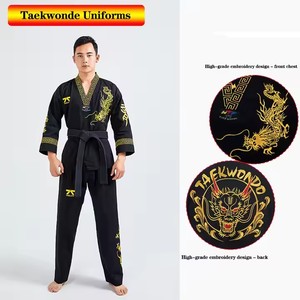 Bán buôn tùy chỉnh tinh tế thêu rồng đen võ thuật đồng phục - Product Image 3