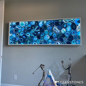 Pierre artificielle Agate stratifiée avec panneau <span class=keywords><strong>en</strong></span> <span class=keywords><strong>verre</strong></span>, agate bleue rétroéclairée personnalisée, dalles <span class=keywords><strong>de</strong></span> pierre, carrelage <span class=keywords><strong>de</strong></span> <span class=keywords><strong>sol</strong></span> - Product Image 2
