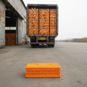 Nuove Casse di Trasporto in Plastica Arancioni per Polli, Gabbie Portatili per il Trasporto di Pollame - Product Image 2