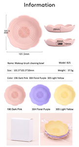 Nouveau bol pliable en silicone pour nettoyer les pinceaux de maquillage, tampon nettoyant pour pinceaux cosmétiques, outils de nettoyage de beauté pratiques - Product Image 4