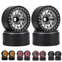 4 pièces Jantes Beadlock en métal de 1,9 pouces pour voiture RC Crawler 1/10 Axial SCX10 Traxxas TRX4 RC4WD D90 Redcat Gen8 VS4-10