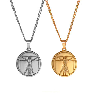 Colgante de acero inoxidable para hombre, joyería mitológica minimalista para hombre, collar con colgante de San Cristóbal a la moda - Product Image 2