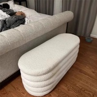 Banc ottoman en bois de luxe, durable et au design moderne, avec rangement, pour salon, chambre, hôtel, appartement