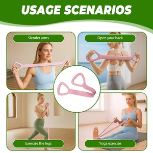 Bandas Elásticas de Alta Resistencia para Mujer, 2 Piezas, con Asas en Forma de 8, Portátiles, para Entrenamiento de Fuerza, Yoga y Pilates - Product Image 4