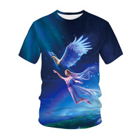 T-shirt d'été pour homme Haochen, motif Tigre aux yeux bleus 3D, marque tendance, séchage rapide, respirant, coupe ample, grande taille, en soie glacée 100% polyester