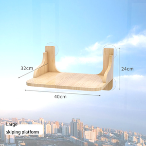 Arbre à chat en bois massif avec montage facile, combinaison DIY, griffoir, plateforme de saut, niche et cabane pour chat - Product Image 4