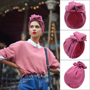 Chapeau turban à nœud extensible, casquette tendance pour femme, collection - Product Image 5